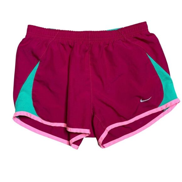 Nike Tempo Running Shorts Womens Size XS Extra Small Pink Green - Picture 1 of 6